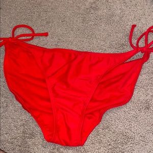 Bright red bikini tie side bottoms